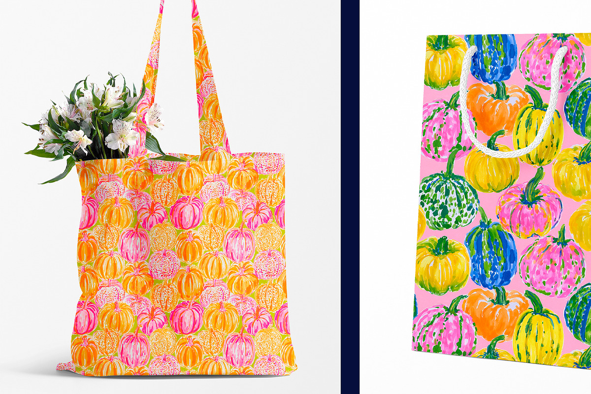 Seamless Preppy Pumpkin Patterns, a Pattern Graphic by The Preppy Artist (Photo 4 of 6)