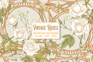 Vintage Roses Seamless Patterns