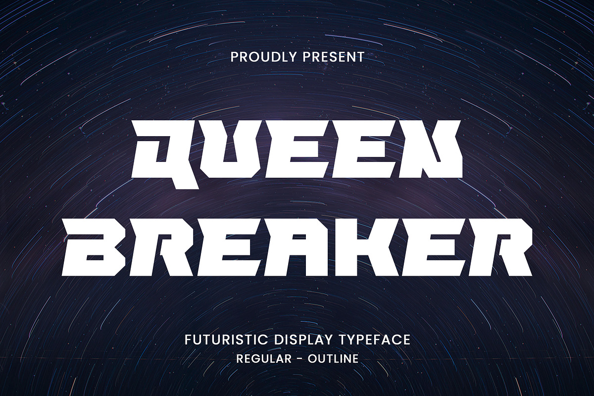Queen Breaker - Futuristic Font, a Script Font by AQR Studio (Photo 1 of 8)
