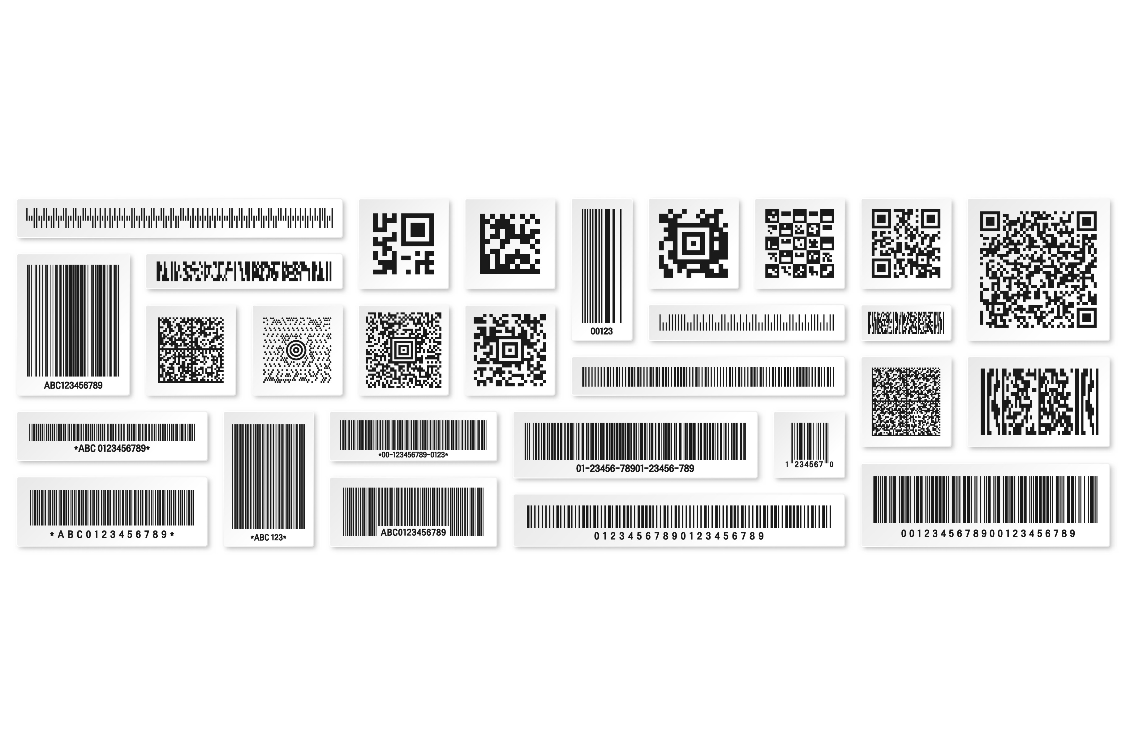 Set of product barcodes and QR codes, an Illustration by 32pixels