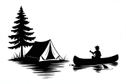 camping and canoe lake vector, an Illustration by Amazin_art (Thumbnail 7 of 17)
