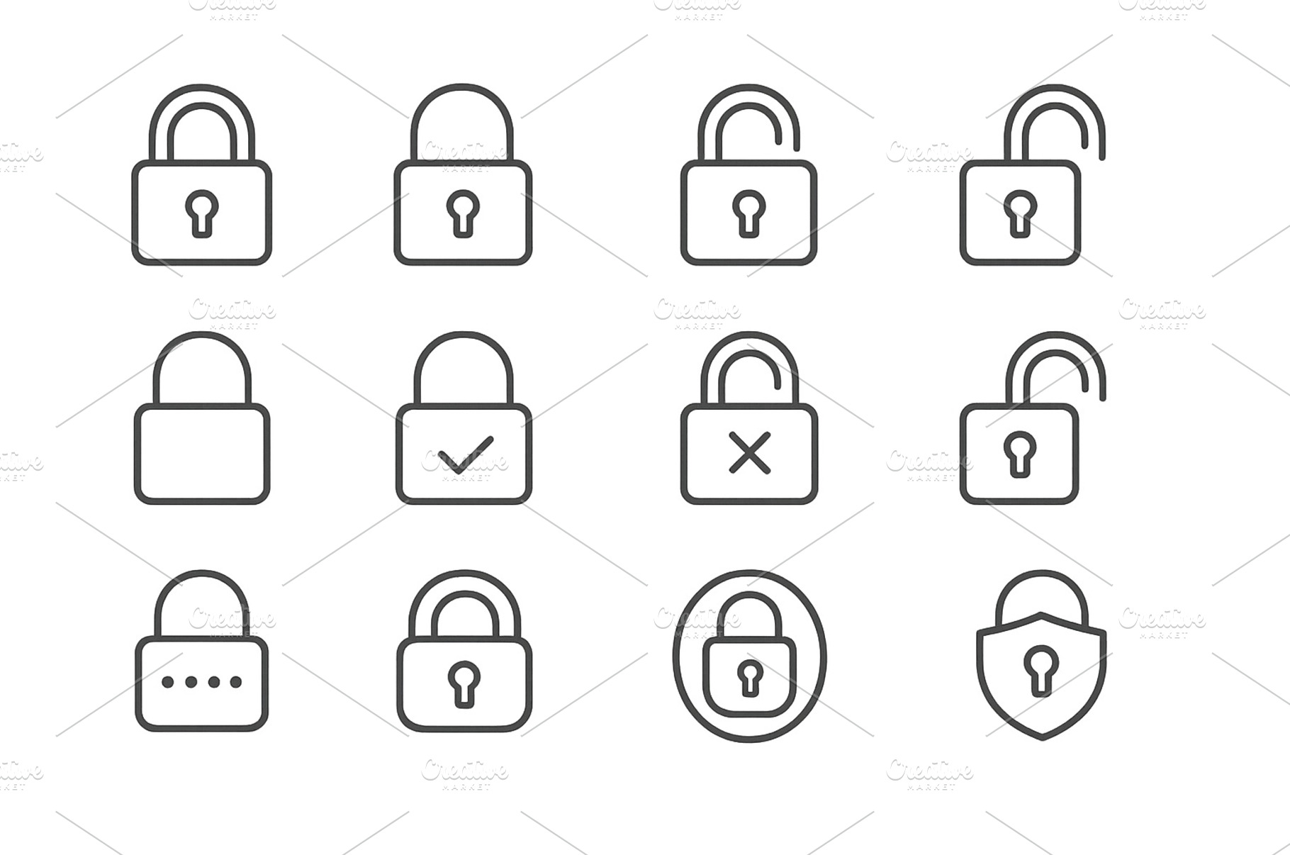 Collection of lock icons showcasing, a Technology Photo by ZinetroN