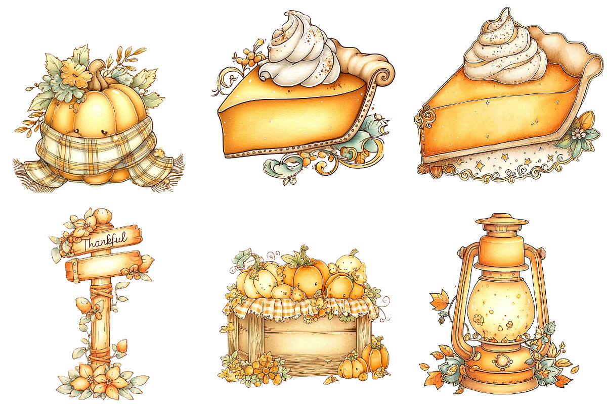 Thanksgiving Clipart, an Illustration by DreamArtGraphic (Photo 2 of 5)