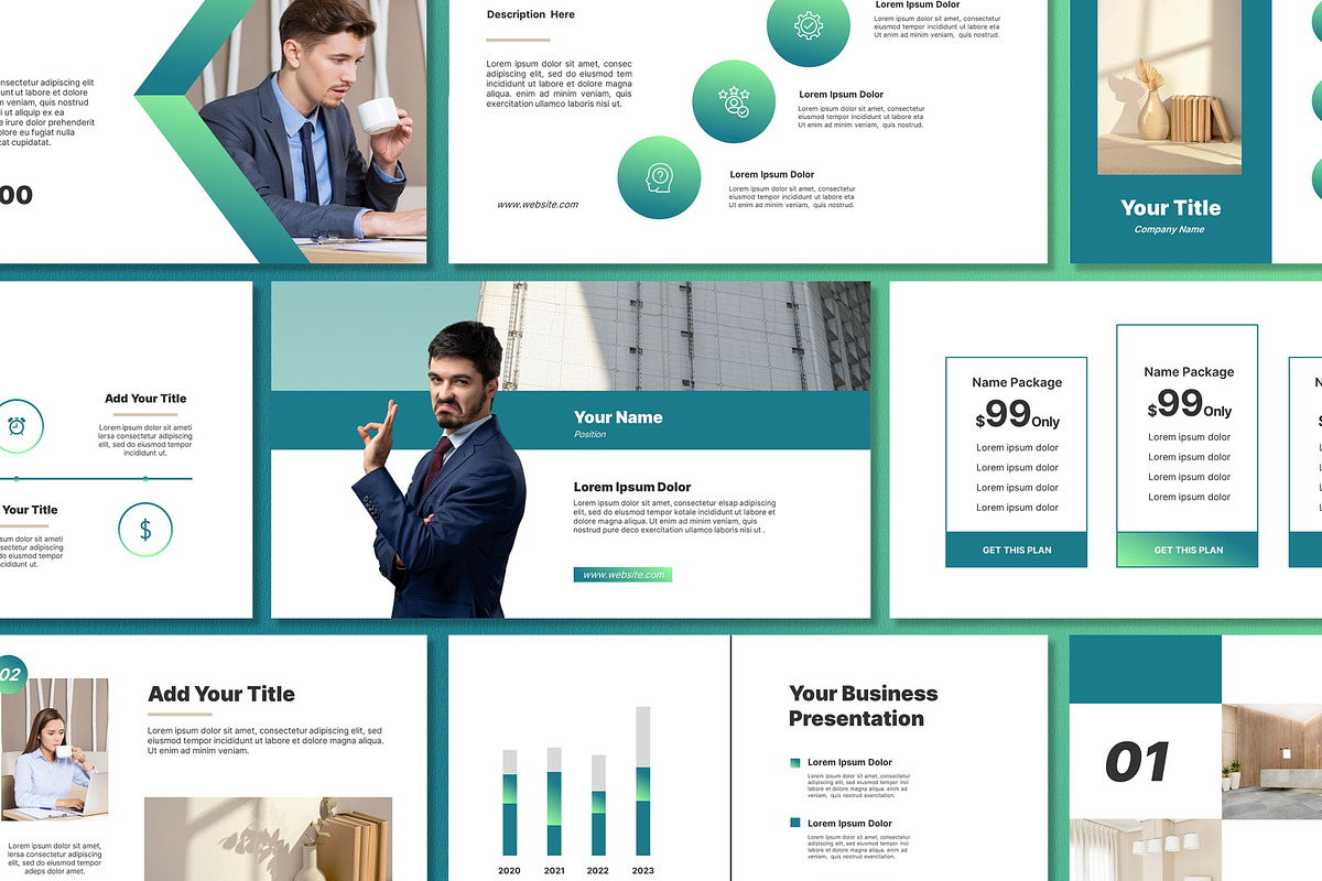Minimal Green Powerpoint Template, a Presentation Template by SKY CREATION (Photo 5 of 6)