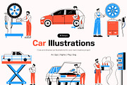 Car Illustration Art Set, an Object Illustration by Vectors Market (Thumbnail 1 of 9)