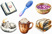 Watercolor Evening Routine Clipart, an Illustration by Craft Nest (Thumbnail 4 of 6)
