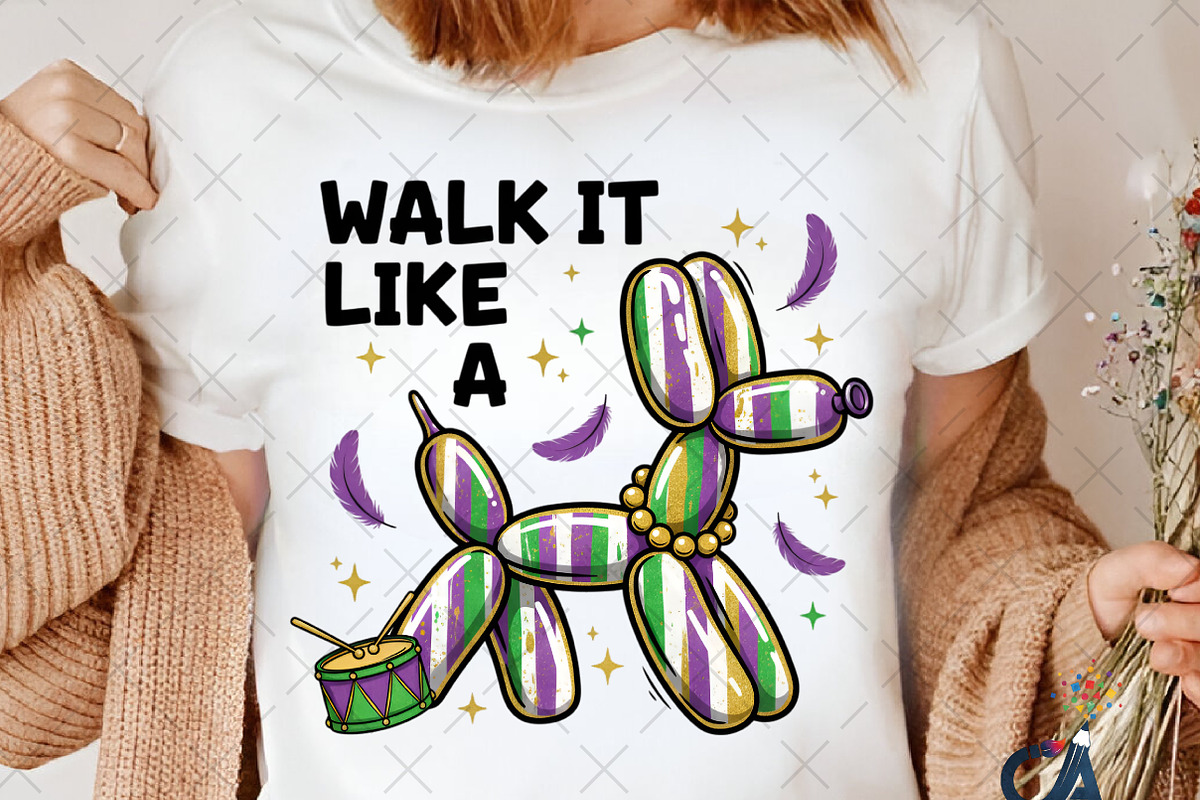 Walk it Like a Dog Mardi Gras PNG, an Illustration by Creative Art (Photo 3 of 6)