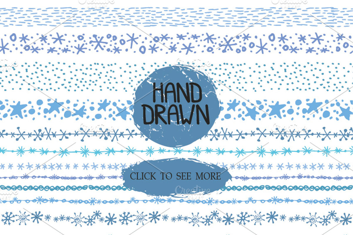 Hand drawn snow borders,brushes, a Brush Add-On by Tatianakost49 (Photo 2 of 5)