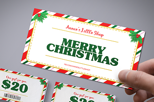 Festive Christmas Voucher, a Card Template by Tzochko