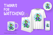 Chameleon Cartoon Character. Tshirt, an Animal Illustration by KENO Mascots (Thumbnail 6 of 6)