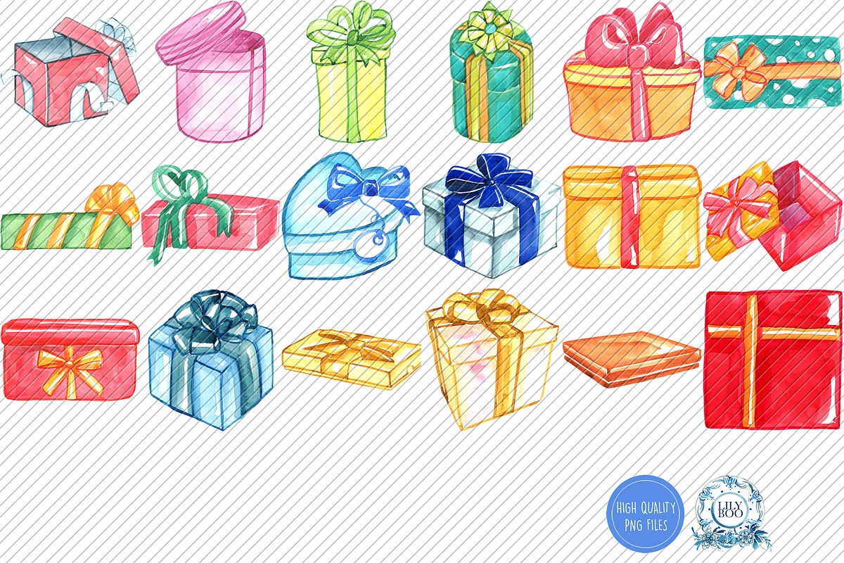 42 Gift Box Bundle PNG Clipart, an Illustration by LilyBoo Clipart (Photo 3 of 3)