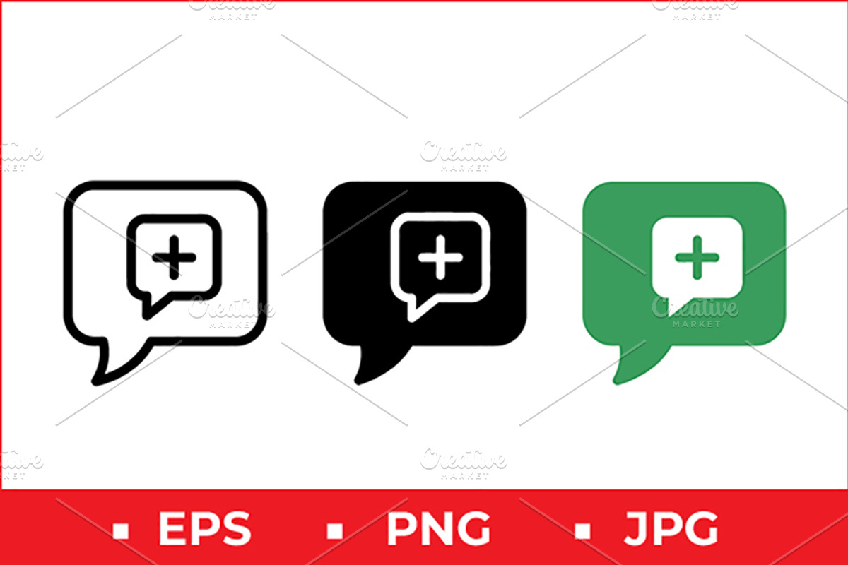 Chat Plus Icon Vector Art, a Solid Icon by Artonix (Photo 1 of 2)