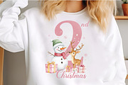 Pink Snowman Baby Second Christmas, an Illustration by Craft Nest (Thumbnail 5 of 6)