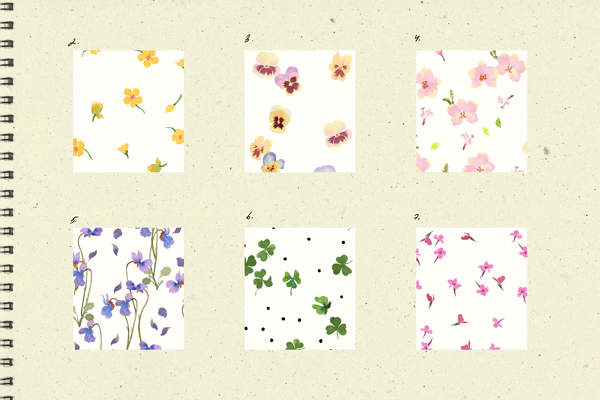 Watercolor flowers, a Pattern Graphic by NKTN (Photo 3 of 15)