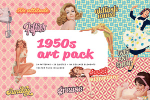 1950s Collage Art Pack