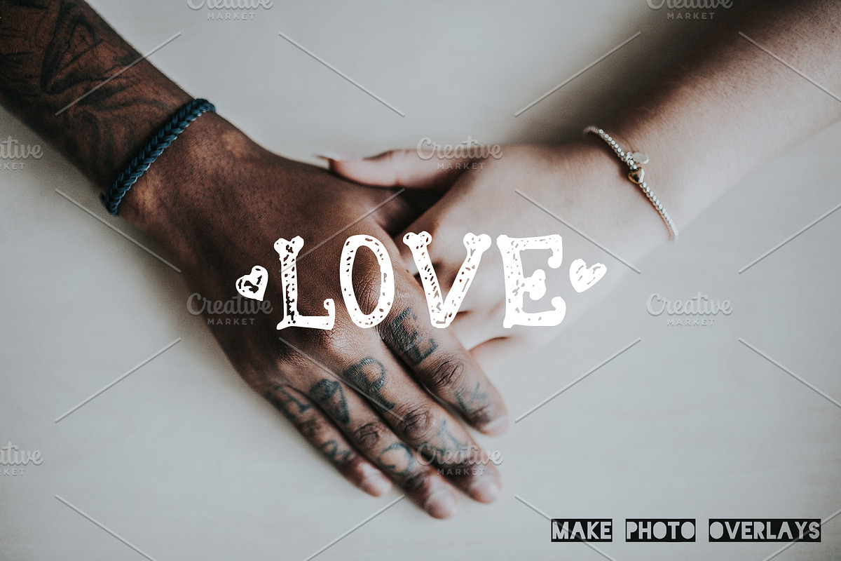 Grunge Love. Valentine's Set, a Texture Illustration by Trapezoid (Photo 4 of 8)
