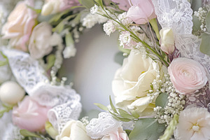 Charming English Easter decor with pastel florals, painted eggs,, a Holiday Photo by Studio ANNA