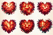 Valentine's Day Roses Heart Clipart, an Illustration by DreamArtGraphic (Thumbnail 5 of 6)