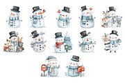Watercolor Christmas Snowman PNG, a Seasonal Illustration by Nicolle's Colorful Art (Thumbnail 7 of 7)