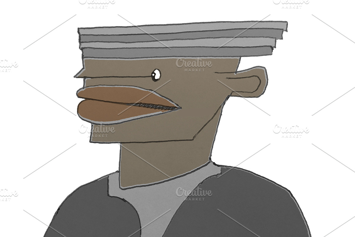 Man fantasy caricature isolated hand drawn illustration, a Person Illustration by DanFLCreativo