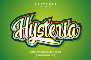 Hysteria 3D Editable Text Effect