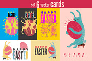 Easter greeting cards vector set., a Seasonal Illustration by PoPaShop (Thumbnail 1 of 7)
