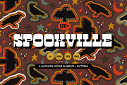 Retro Halloween Vector Clipart, a Seasonal Illustration by angelainthefields (Thumbnail 1 of 10)