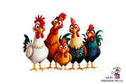 10 Funny Chickens Group PNG Clipart, an Illustration by Clipart Bloom (Thumbnail 2 of 12)