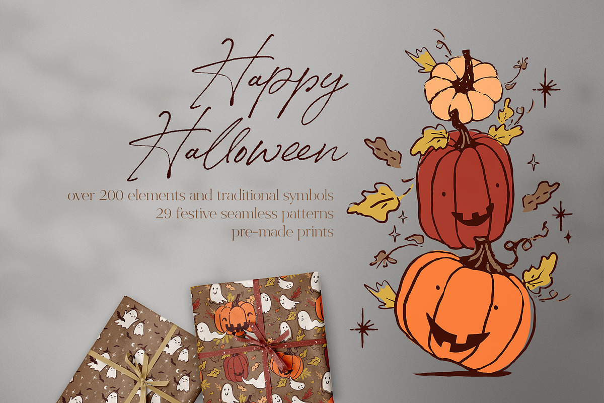 Happy Halloween Print and Patterns, an Object Graphic by MeadowFox (Photo 1 of 8)
