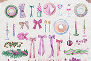 Watercolor My Pink Menu Clipart, a Seasonal Illustration by ArtCreationsDesign (Thumbnail 3 of 7)