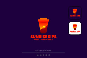 Sunrise Sips Gradient Logo