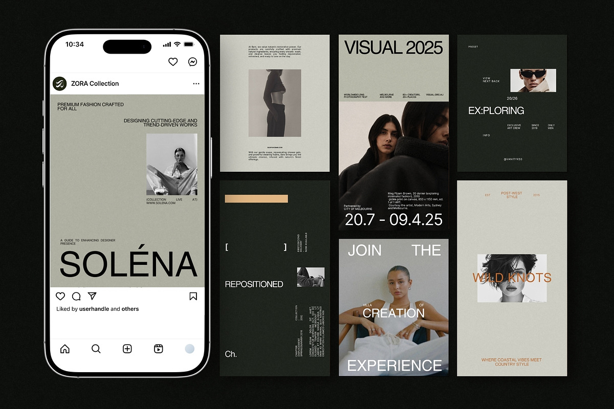ZORA | Instagram Post & Story (II), a Social Media Template by The Aesthetic Studio (Photo 1 of 10)