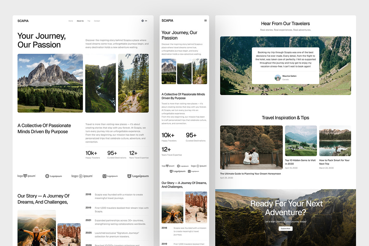 Travel Agency Website UI Figma, an UI Kit Template by peterdraw (Photo 5 of 7)