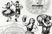 Oktoberfest Engraving Graphics, a Seasonal Illustration by DENIDigitalArtSudio (Thumbnail 1 of 7)