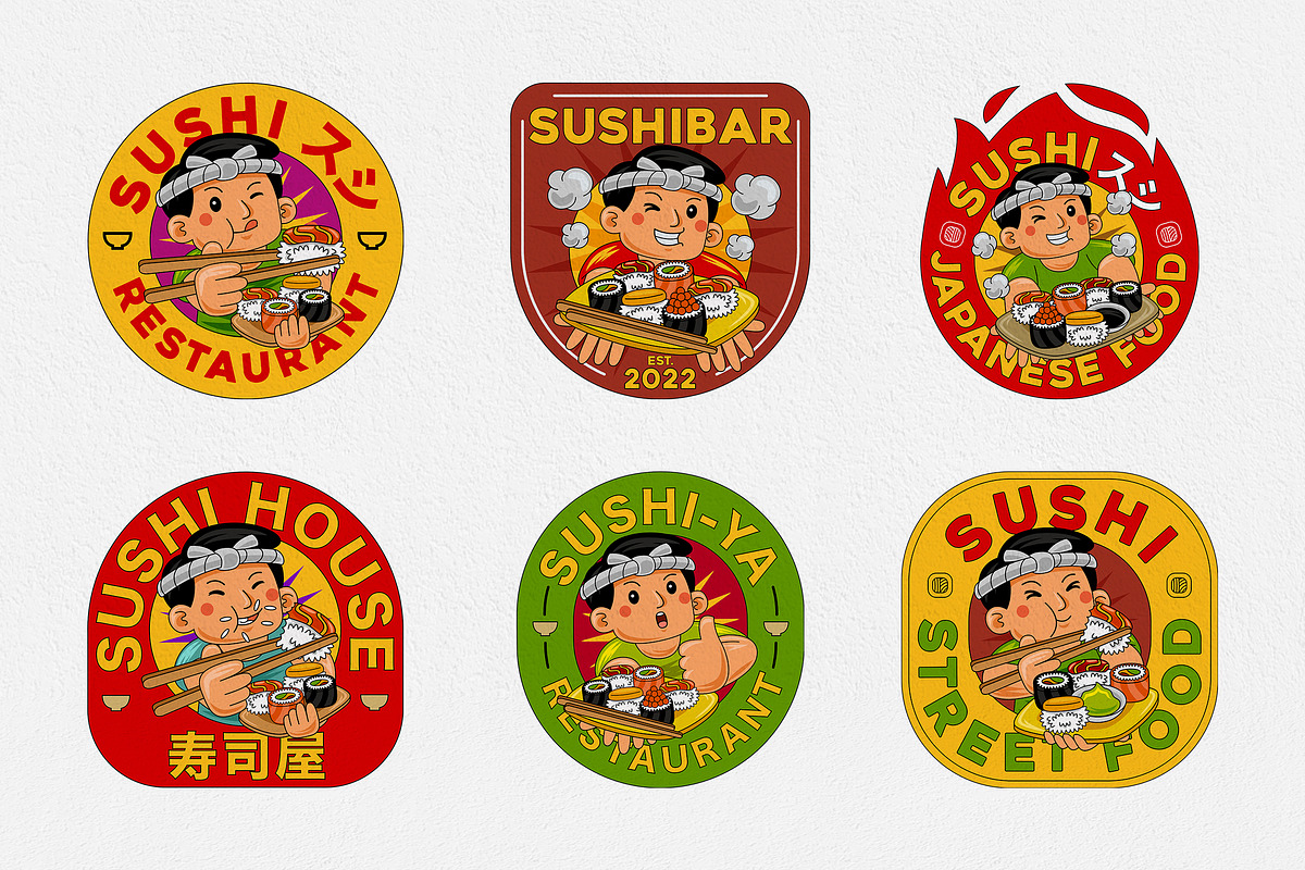 Sushi Restaurant Logo Template, a Branding & Logo Template by MEDZ (Photo 1 of 2)