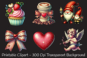Retro Valentine Day Clipart, an Illustration by RobertsArt (Thumbnail 6 of 7)