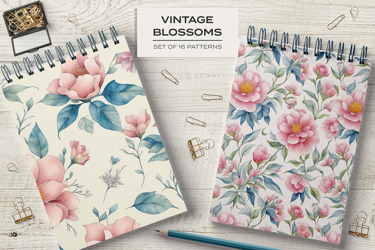 Vintage Blossoms - Floral Patterns, a Pattern Graphic by LuOtero (Photo 3 of 6)