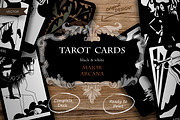 Tarot Cards - black and white, an Object Illustration by Retro Graphic Box (Thumbnail 4 of 5)