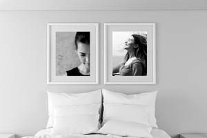 Bedroom,  Portrait Frame mockup psd