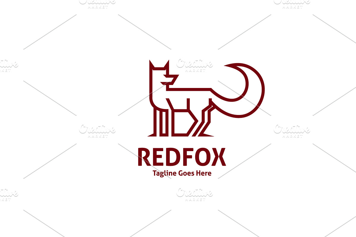 Red Fox Line Art Logo, a Branding & Logo Template by ashenterprise (Photo 5 of 5)