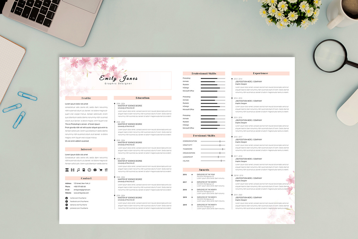2 Page Resume & CoverLetter Template, a Resume Template by Showy68 Template (Photo 2 of 3)