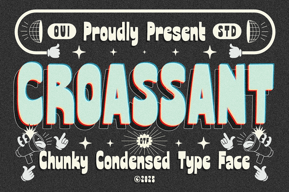 Croassant Modern Groovy Typeface, a Sans Serif Font by Oui Studio (Photo 1 of 10)
