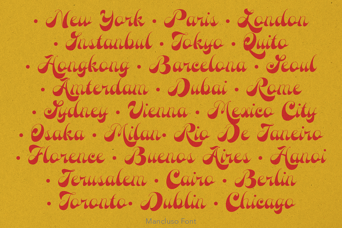 Mancluso Retro Script, a Script Font by TypeClassHeroes (Photo 4 of 15)
