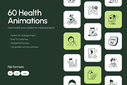 60 Animated Health Doodle Icons, an Outline Icon by Vectors Market (Thumbnail 1 of 4)