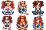 Quirky Cute Little Girl Clipart, an Illustration by Designworld (Thumbnail 2 of 6)