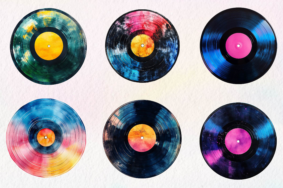 Vintage Vinyl Record Clipart, an Illustration by CreationArt (Photo 5 of 5)