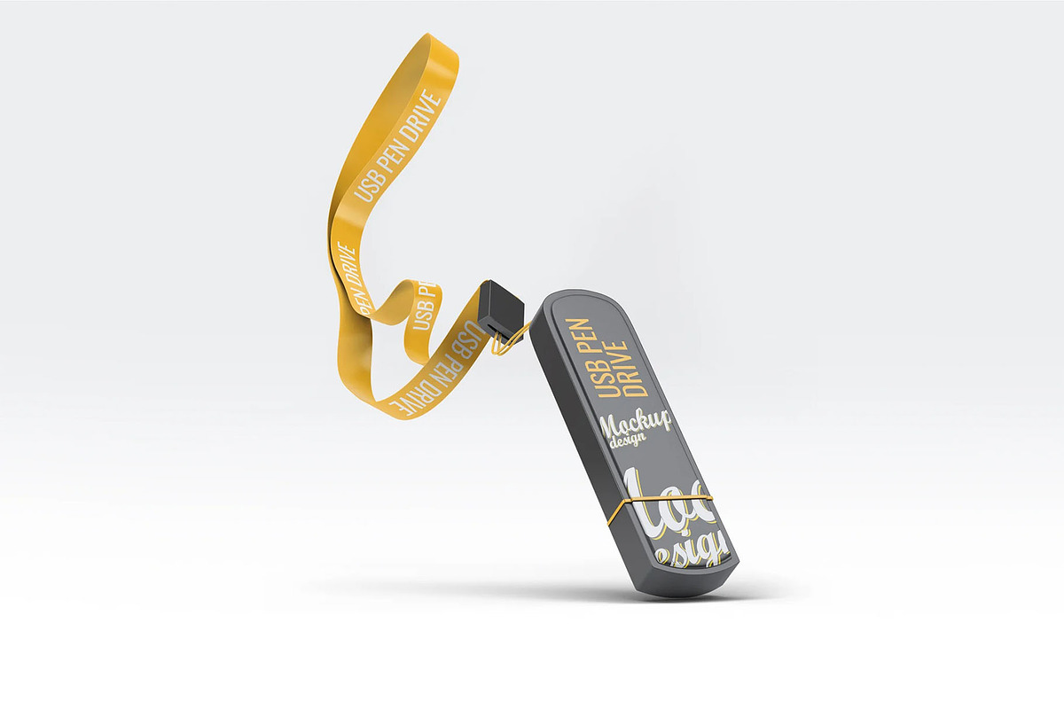USB Pen Drive Mock-Up, a Product Mockup by DesignRushMarket (Photo 3 of 8)