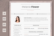Editable Floral Designer Resume, a Resume Template by MotoCMS (Thumbnail 1 of 2)