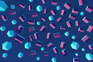 Random Geometric Shapes 3d Render De