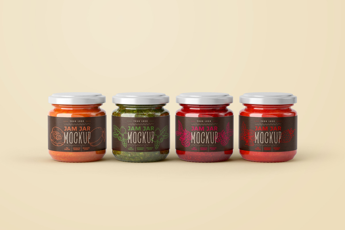 Jam Jar Mockup Set | Label Design, a Cups & Container Mockup by Deeplab (Photo 14 of 14)